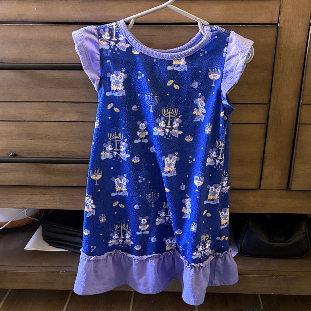 Disney Blue and Purple Girls Hanukkah Nightgown 3T